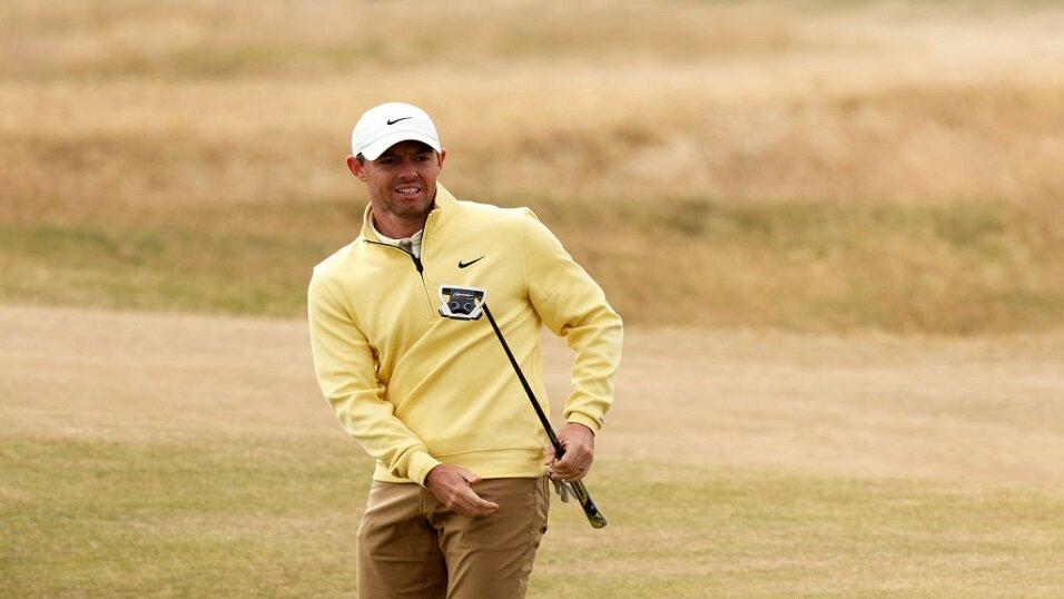 Golfer Rory McIlroy playing at the Open Championship at St Andrews